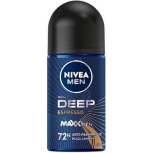 nivea men deep black carbon espresso antiperspirant for men antibacterial rollon 50ml 55.96